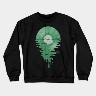 Cool Music Vinyl Record Vintage Retro Green 2 Crewneck Sweatshirt